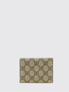 wallet in gg supreme fabric and leather with flap closure