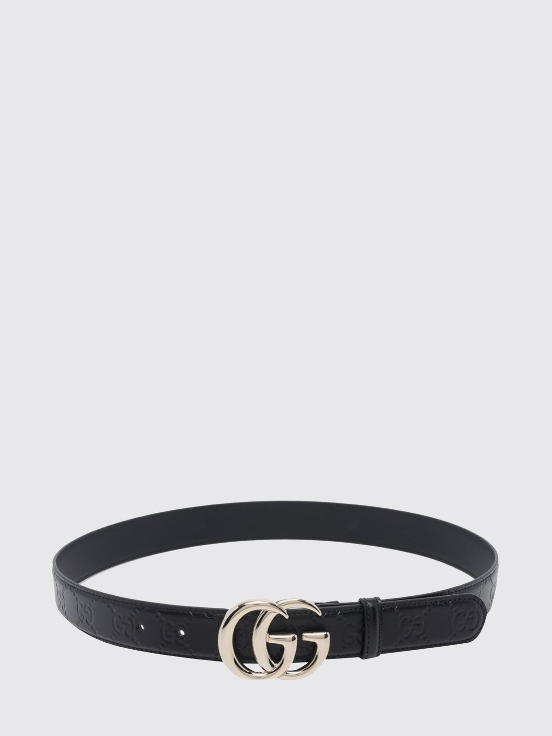 women's calfskin leather belt with gg monogram buckle