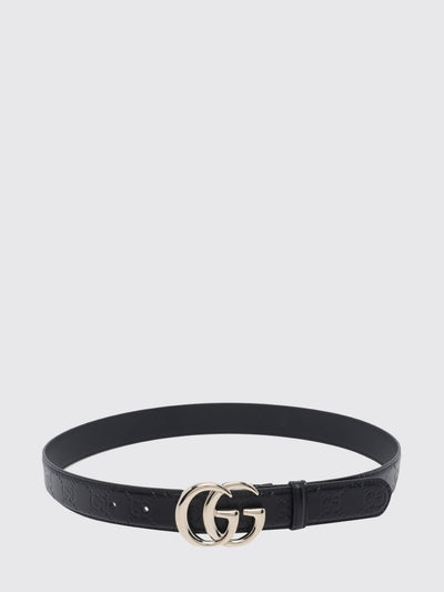 women's calfskin leather belt with gg monogram buckle