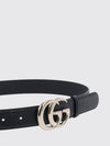 women's calfskin leather belt with gg monogram buckle
