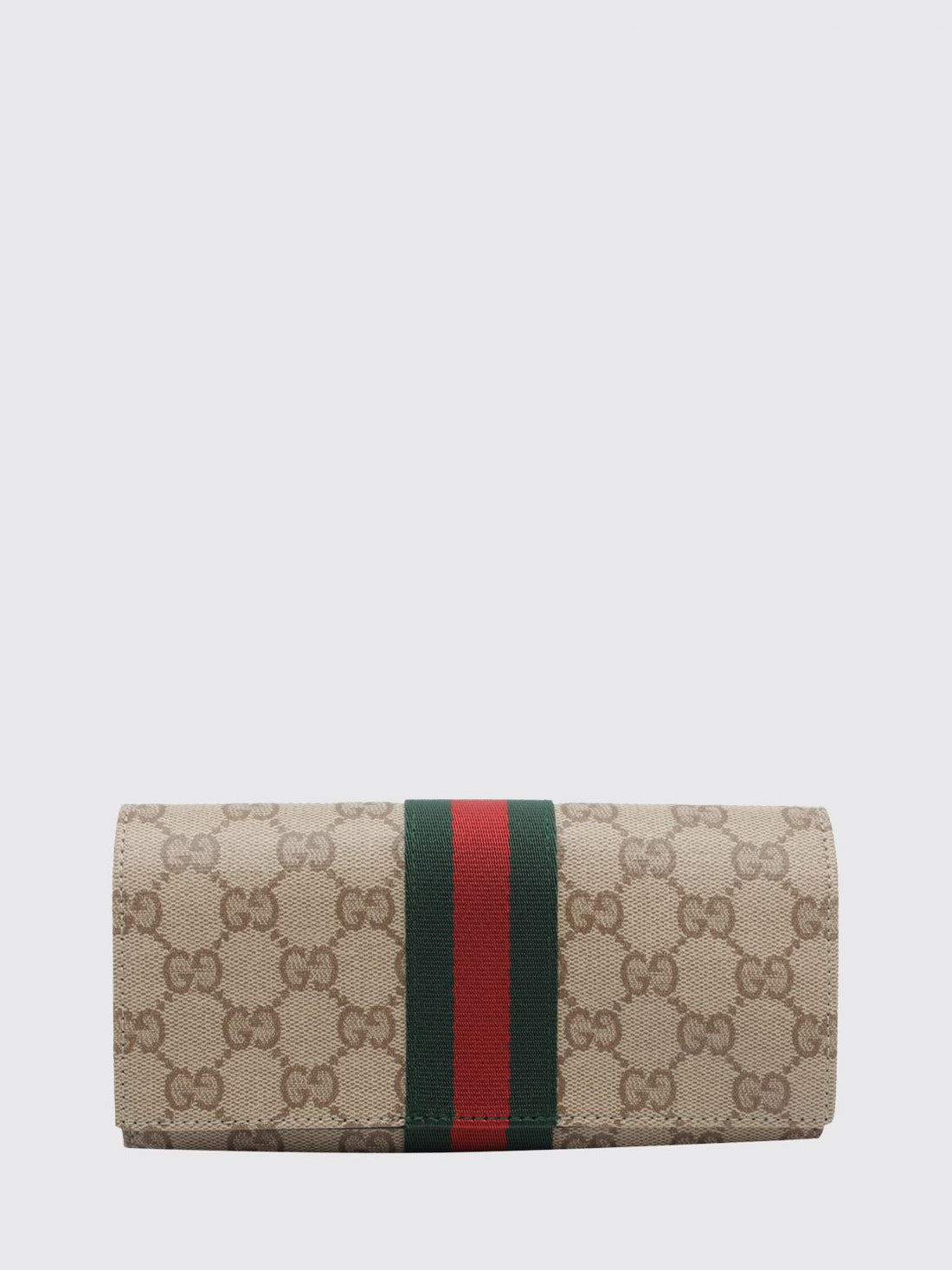 GUCCI OS gg fabric wallet with web detail and flap closure