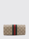 gg fabric wallet with web detail and flap closure