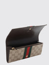 gg fabric wallet with web detail and flap closure