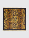 square silk foulard with animal print and logo
