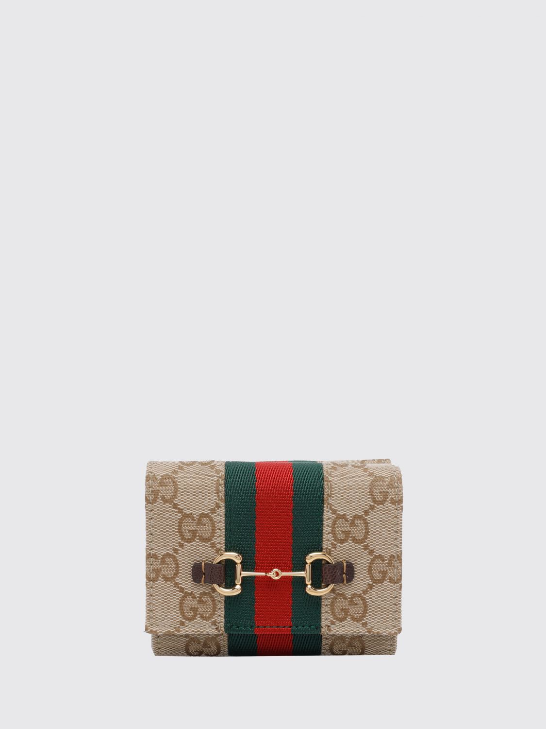 horsebit web trifold wallet in gg supreme fabric