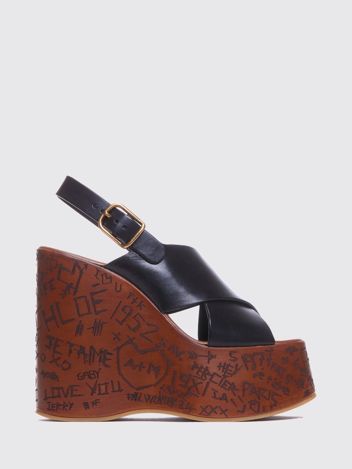 woman's wedge shoes chloé