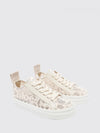 chloé lauren lace and leather platform sneakers with logo