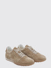 low-top suede sneakers with iconic rubber pebble sole