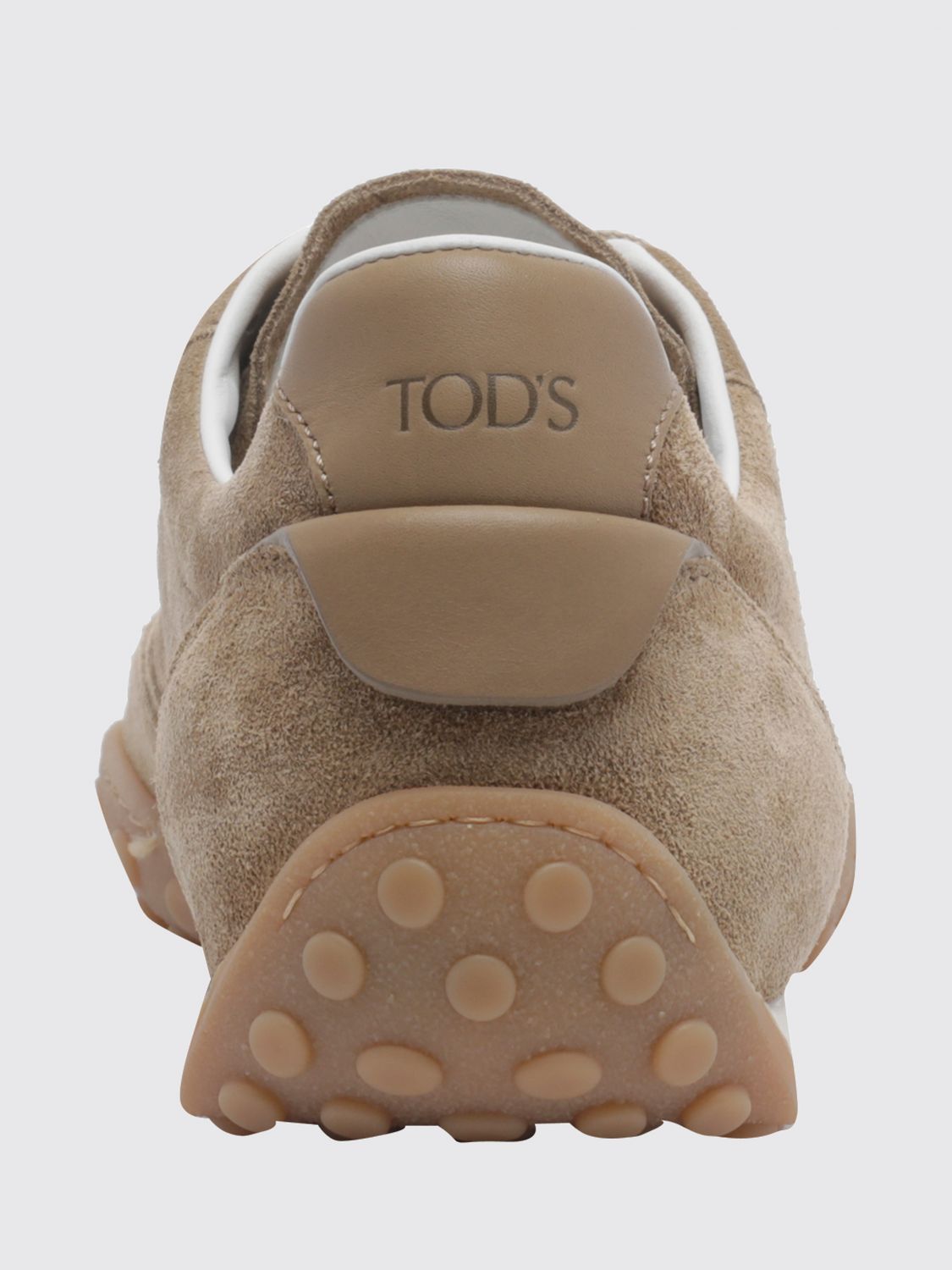 low-top suede sneakers with iconic rubber pebble sole