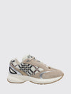 eclipse suede and fabric check low-top sneakers