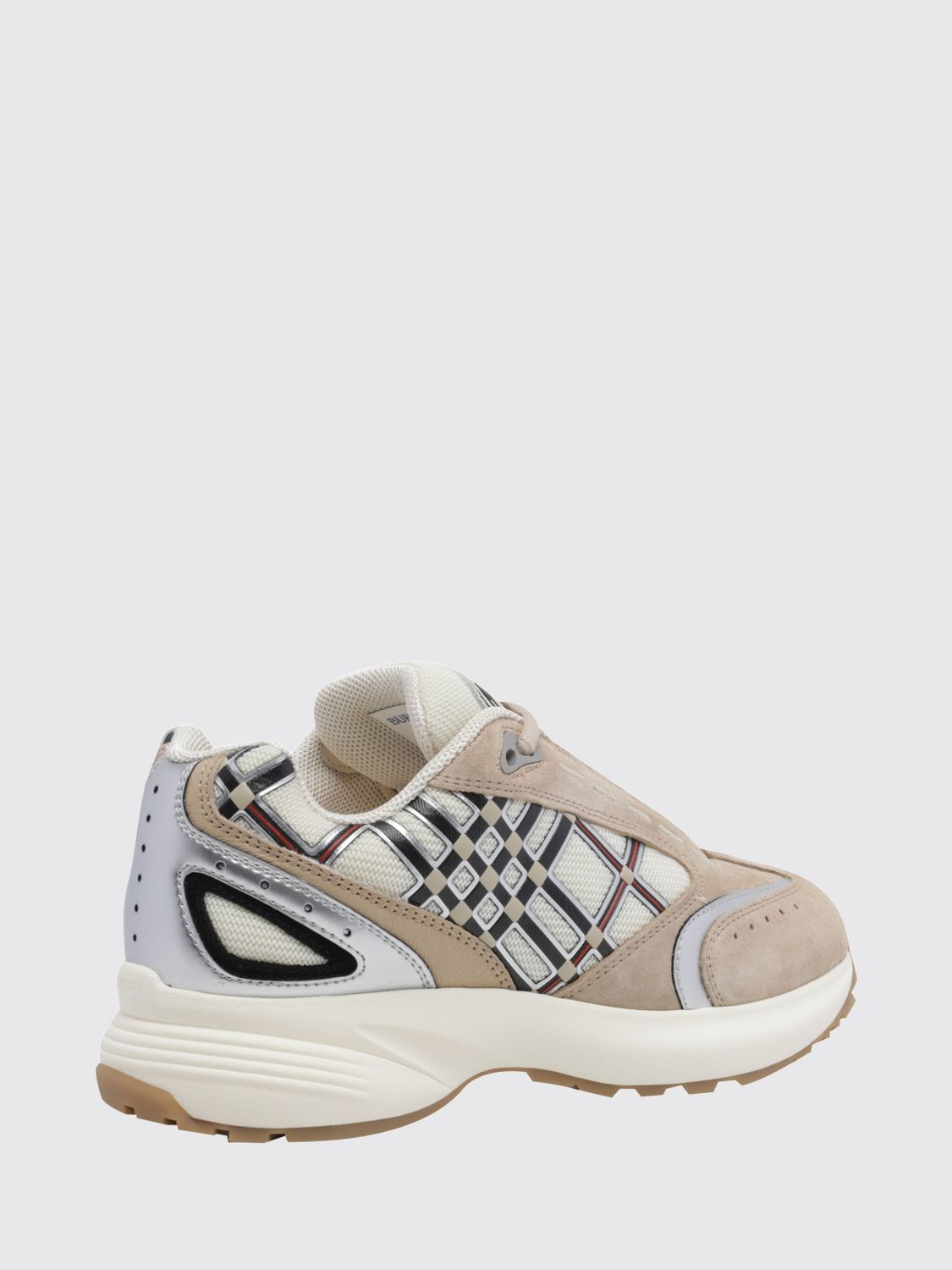eclipse suede and fabric check low-top sneakers