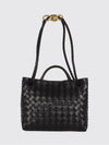 andiamo small handbag in woven leather with a shoulder strap