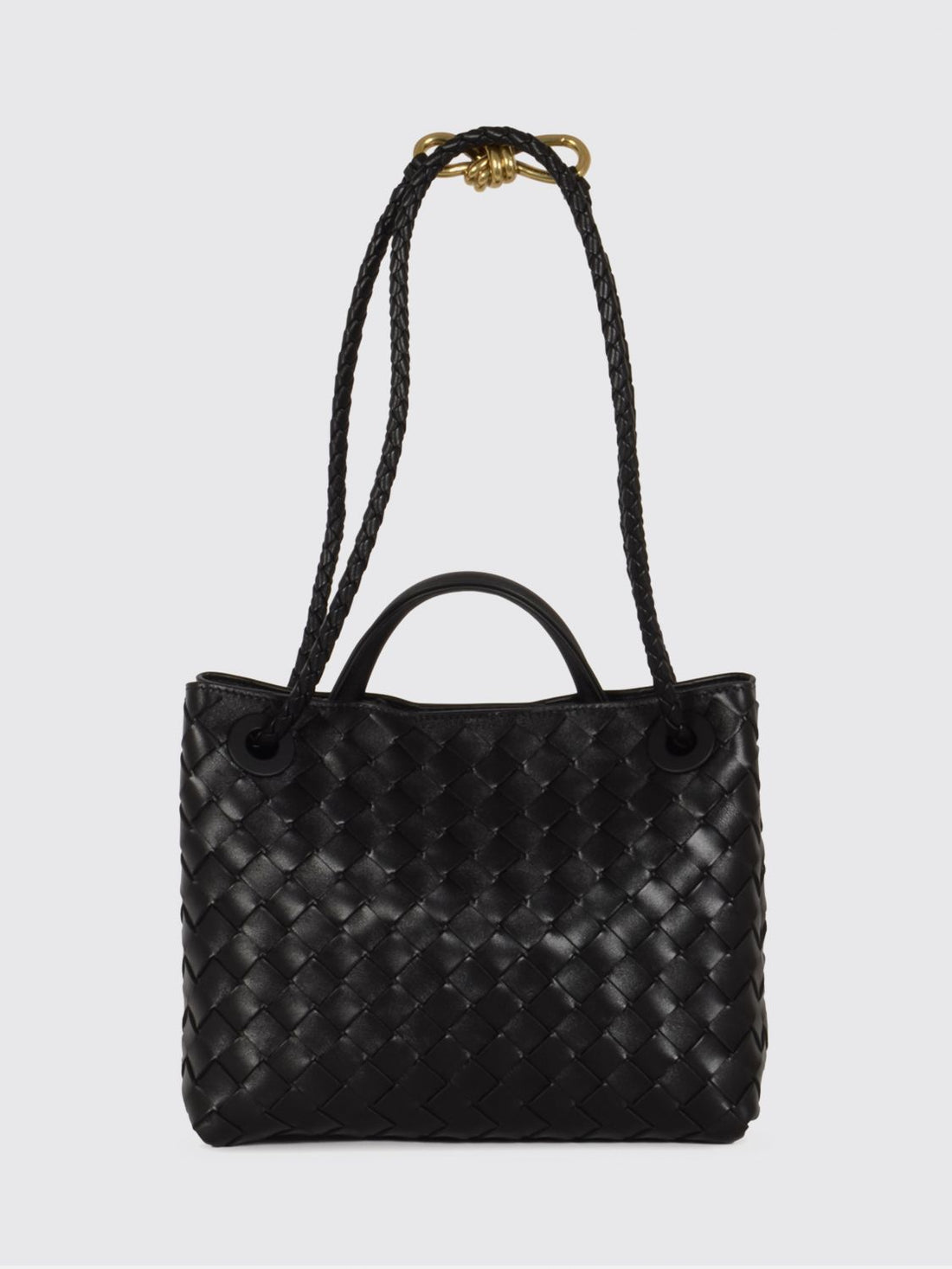 BOTTEGA VENETA OS andiamo small handbag in woven leather with a shoulder strap