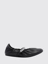 jade calfskin leather ballet pumps with crystal embellishment