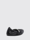 jade calfskin leather ballet pumps with crystal embellishment