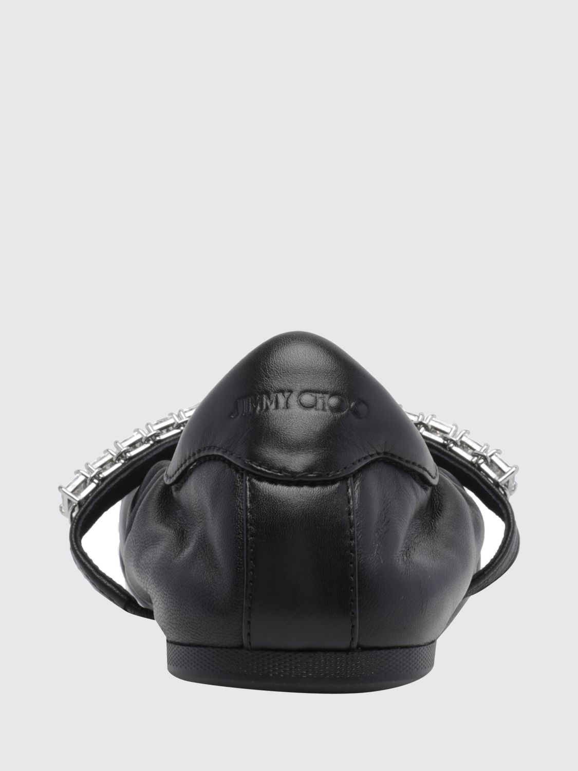 jade calfskin leather ballet pumps with crystal embellishment
