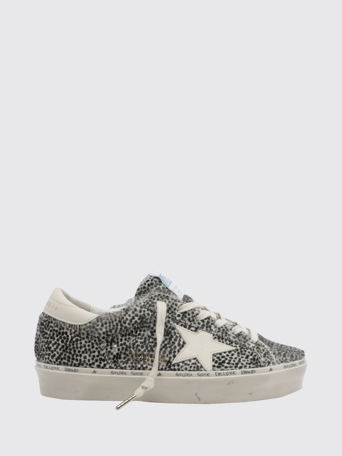 hi star animal print pony hair trainers with platform sole