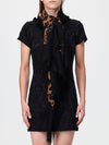 animal print wool square scarf with ysl monogram