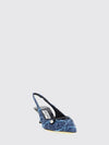amita tartan fabric slingback court shoes with low heel and almond toe