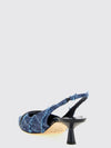 amita tartan fabric slingback court shoes with low heel and almond toe
