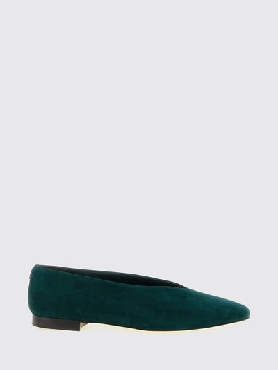 margot suede almond-toe ballet flats with a leather sole