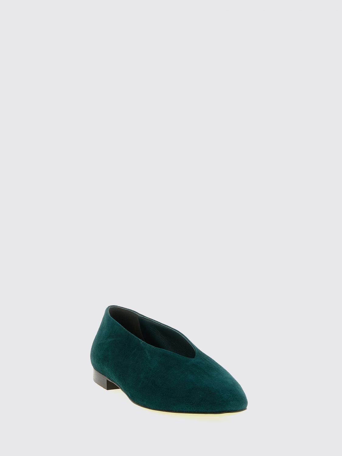 margot suede almond-toe ballet flats with a leather sole