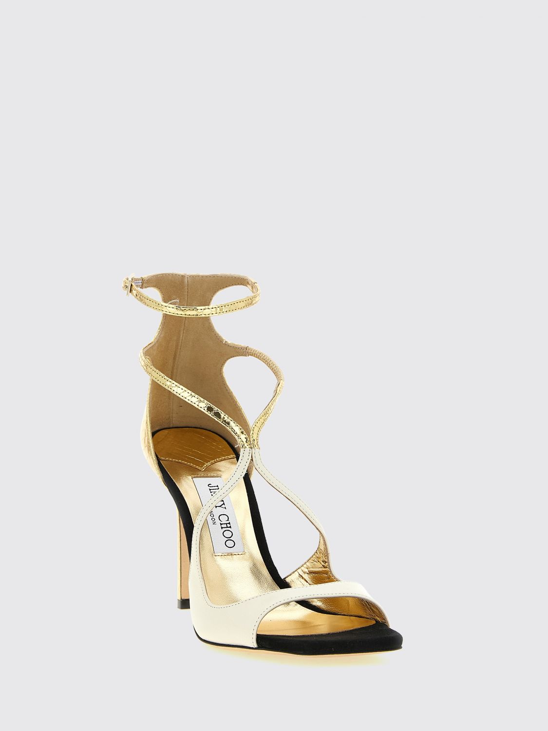 azia python-print leather sandals with high heels and crystals