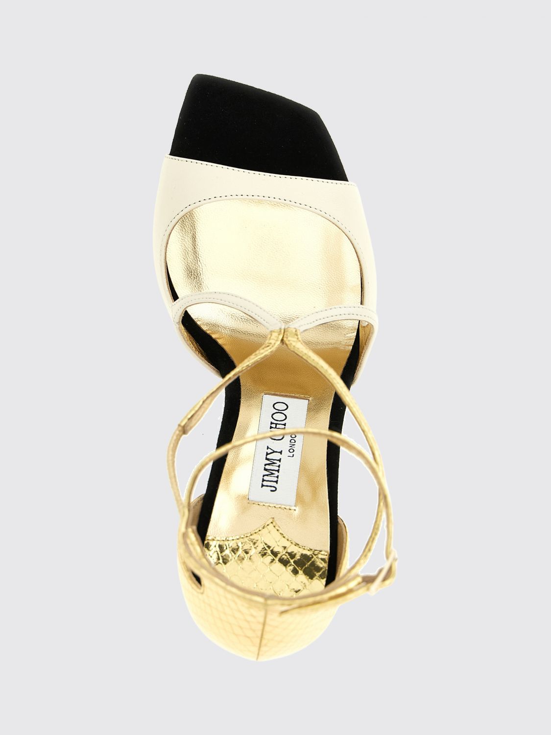 azia python-print leather sandals with high heels and crystals