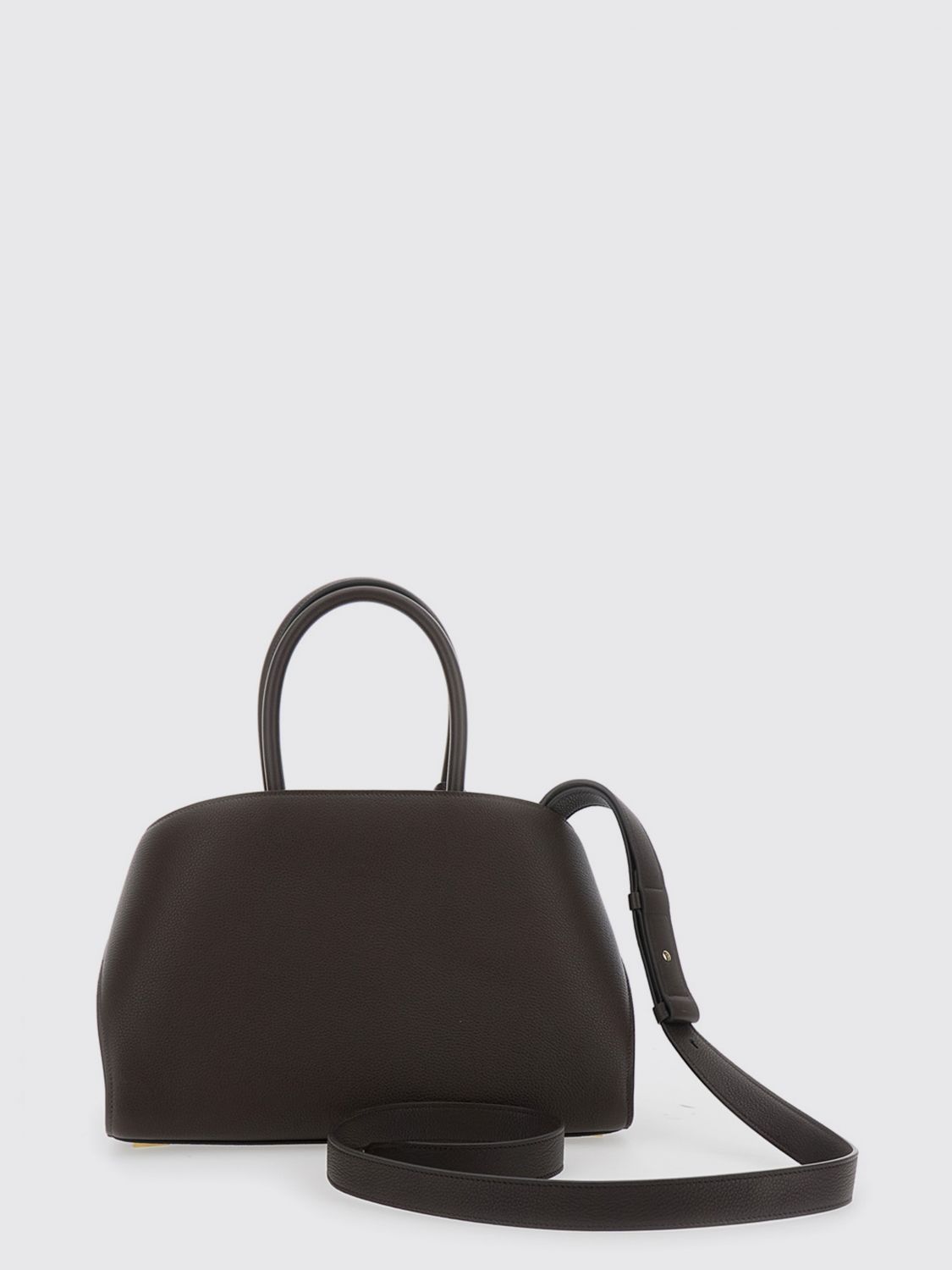 medium hug grained calf leather tote bag with shoulder strap