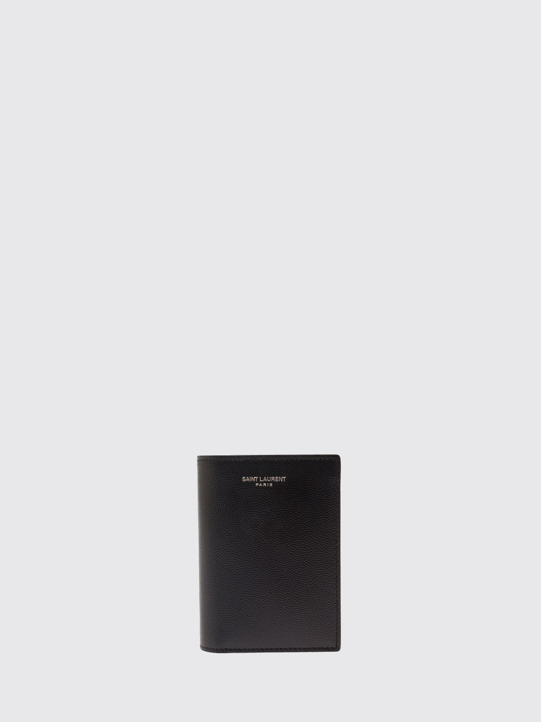 SAINT LAURENT OS bifold wallet in grain de poudre leather with laminated logo