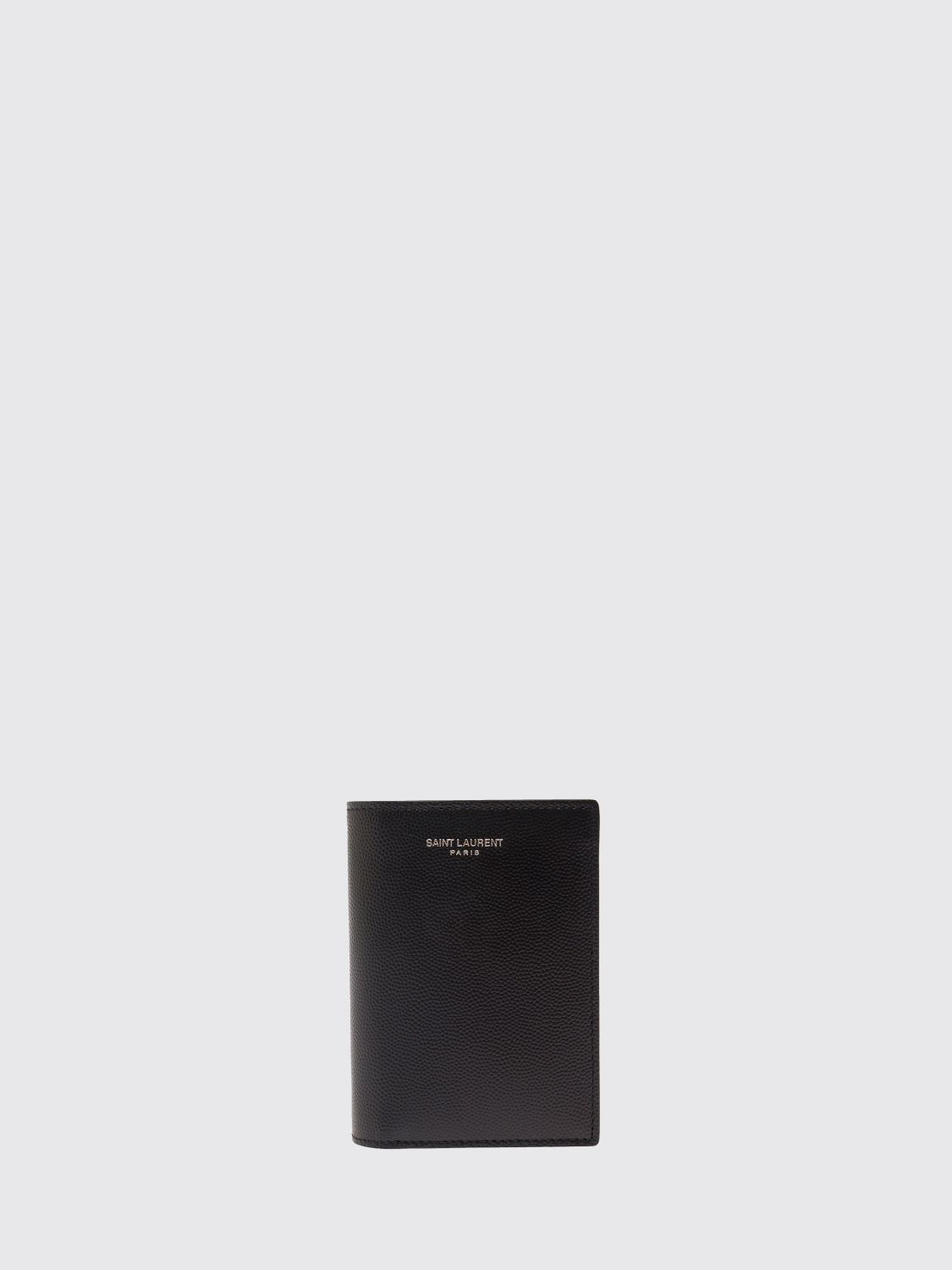 bifold wallet in grain de poudre leather with laminated logo