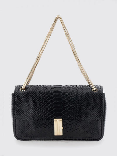python print calfskin shoulder bag with monogram