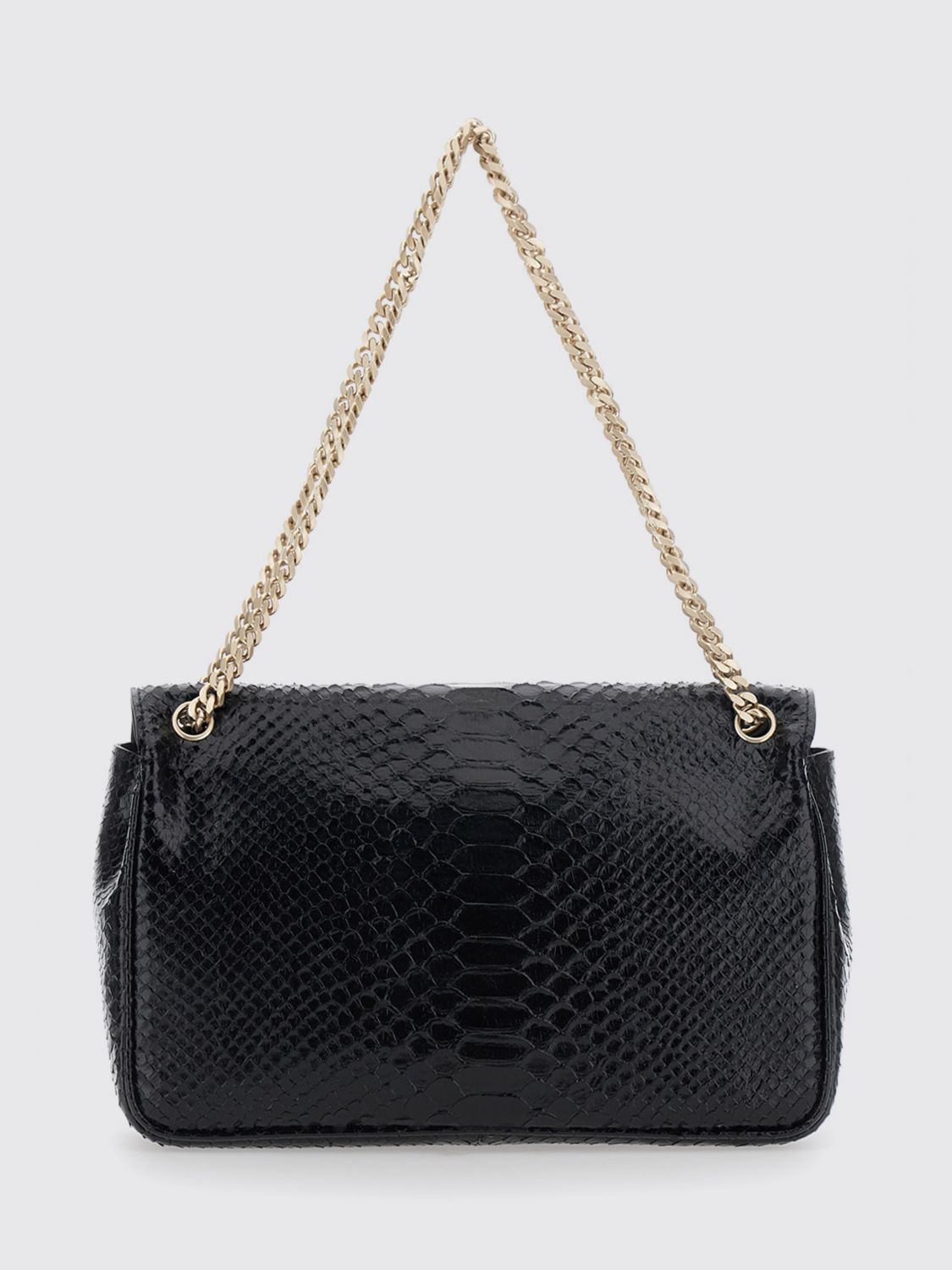 python print calfskin shoulder bag with monogram