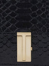 python print calfskin shoulder bag with monogram