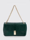python print calfskin shoulder bag with monogram
