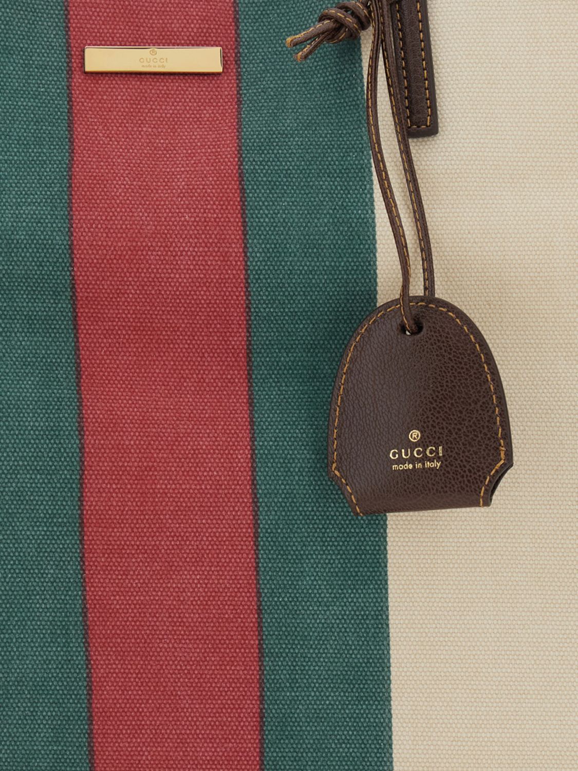 tribeca tote bag in striped cotton canvas with web detail