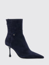 suede ankle boots with a teardrop high heel