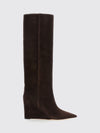 blake suede knee-high wedge boots with high heel