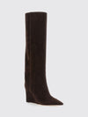 blake suede knee-high wedge boots with high heel