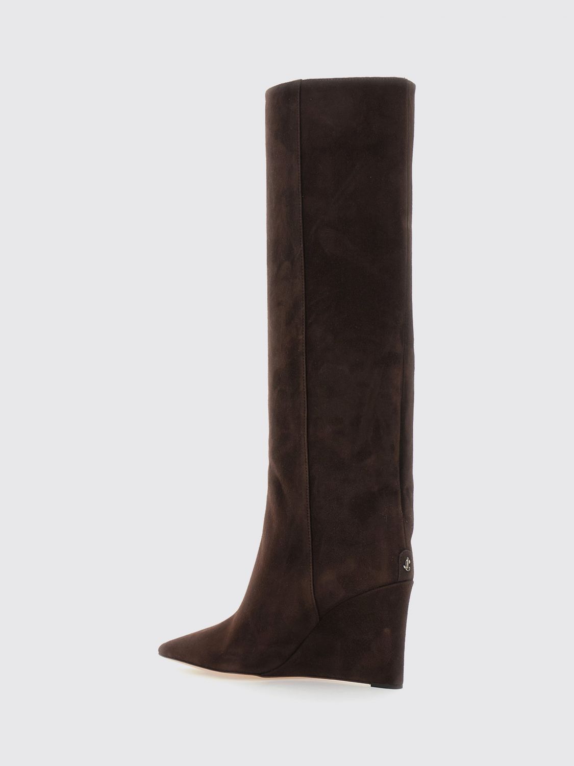blake suede knee-high wedge boots with high heel