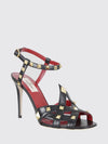 studdy high-heeled sandals in leather with studs