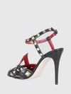 studdy high-heeled sandals in leather with studs