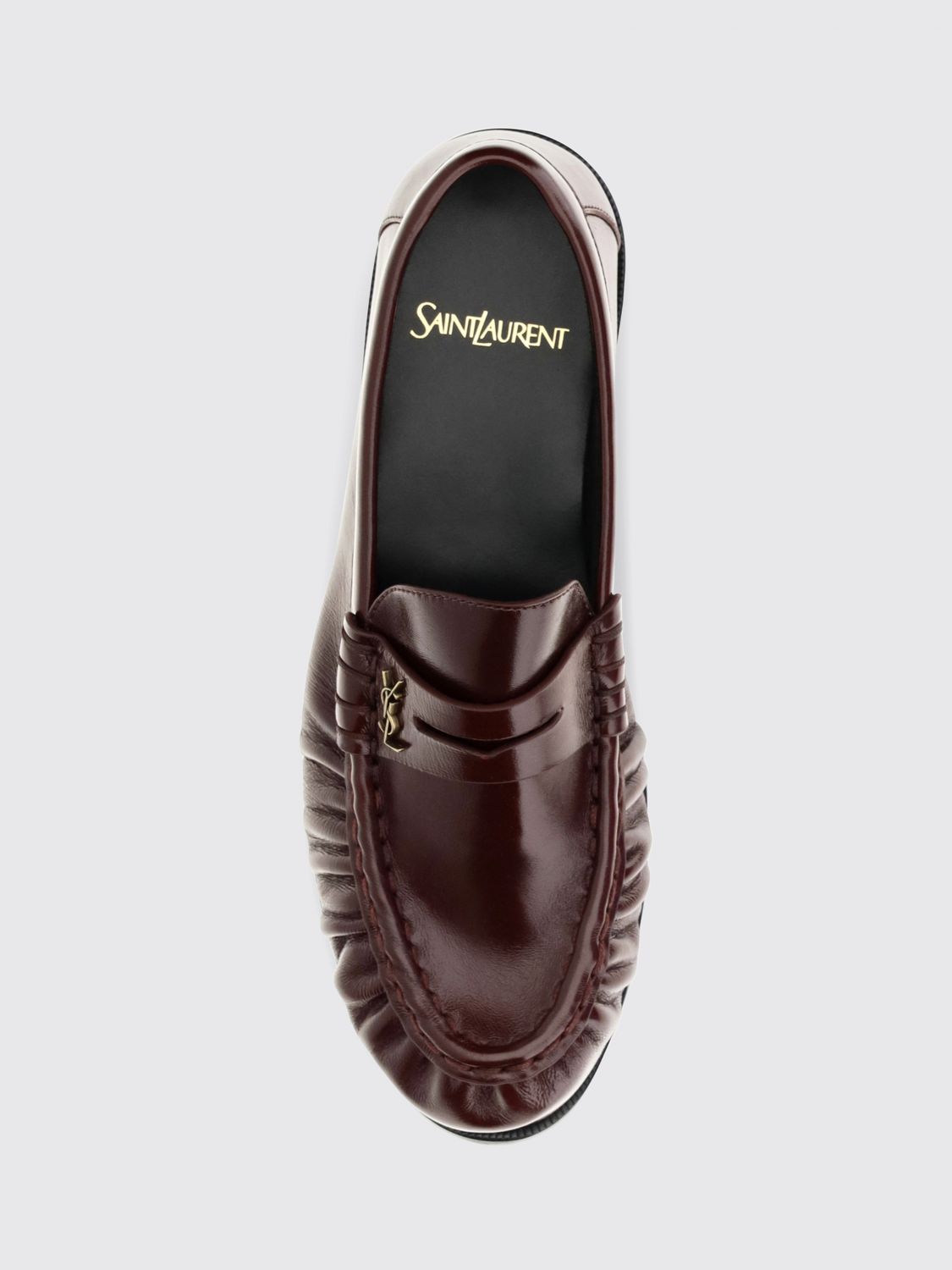 le loafer penny loafers in leather with ysl monogram