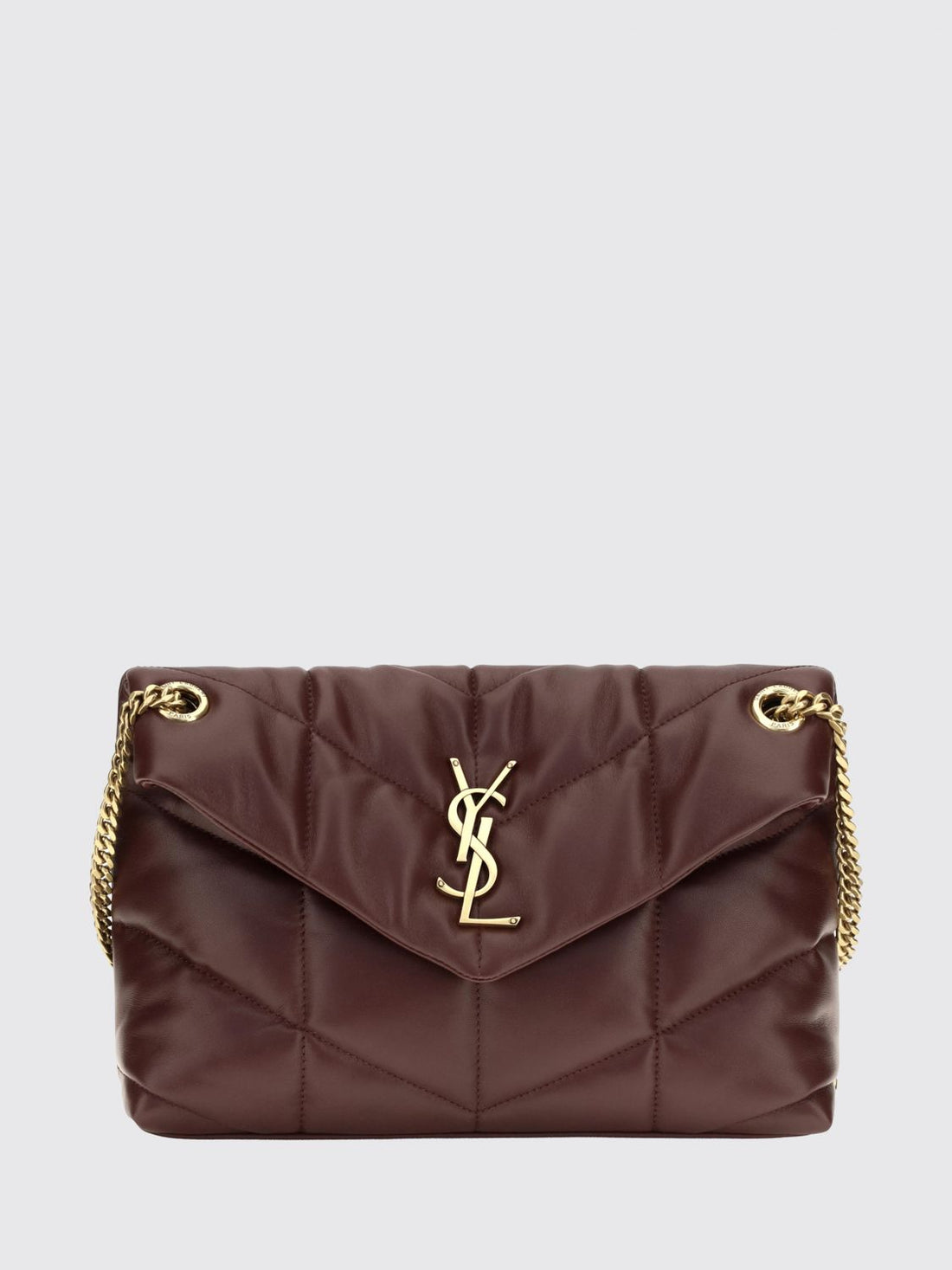 SAINT LAURENT OS puffer matelassé leather shoulder bag with ysl monogram