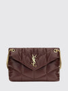 puffer matelassé leather shoulder bag with ysl monogram