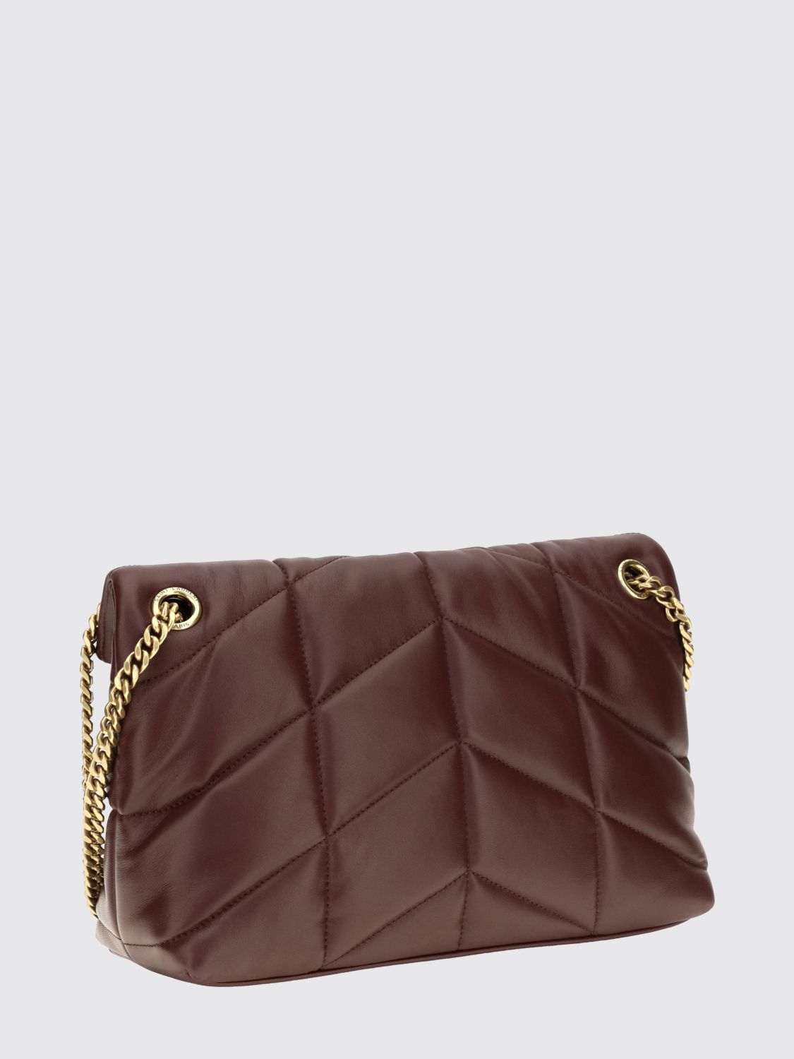 puffer matelassé leather shoulder bag with ysl monogram