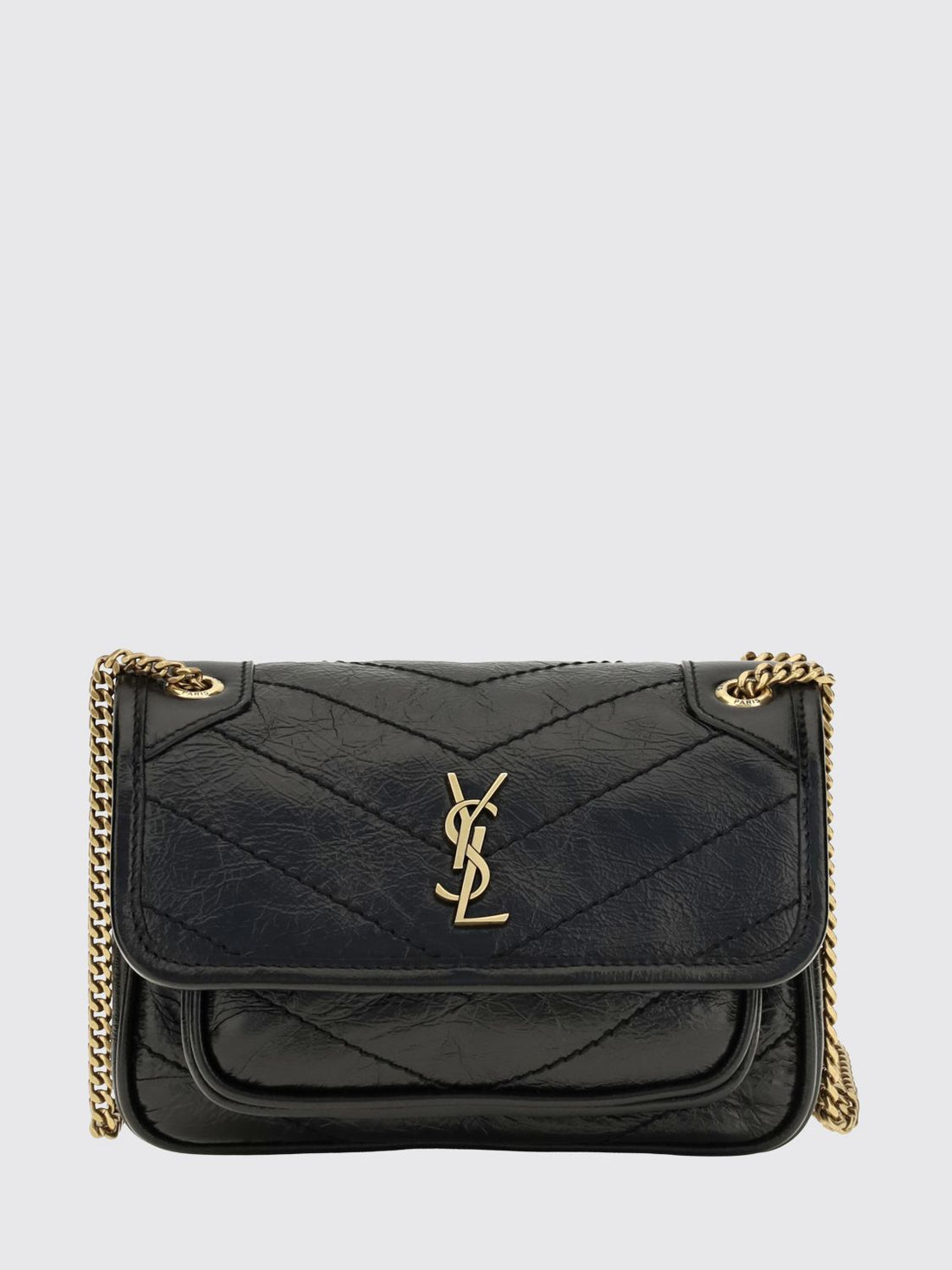 SAINT LAURENT OS niki mini bag in quilted calf leather with ysl monogram