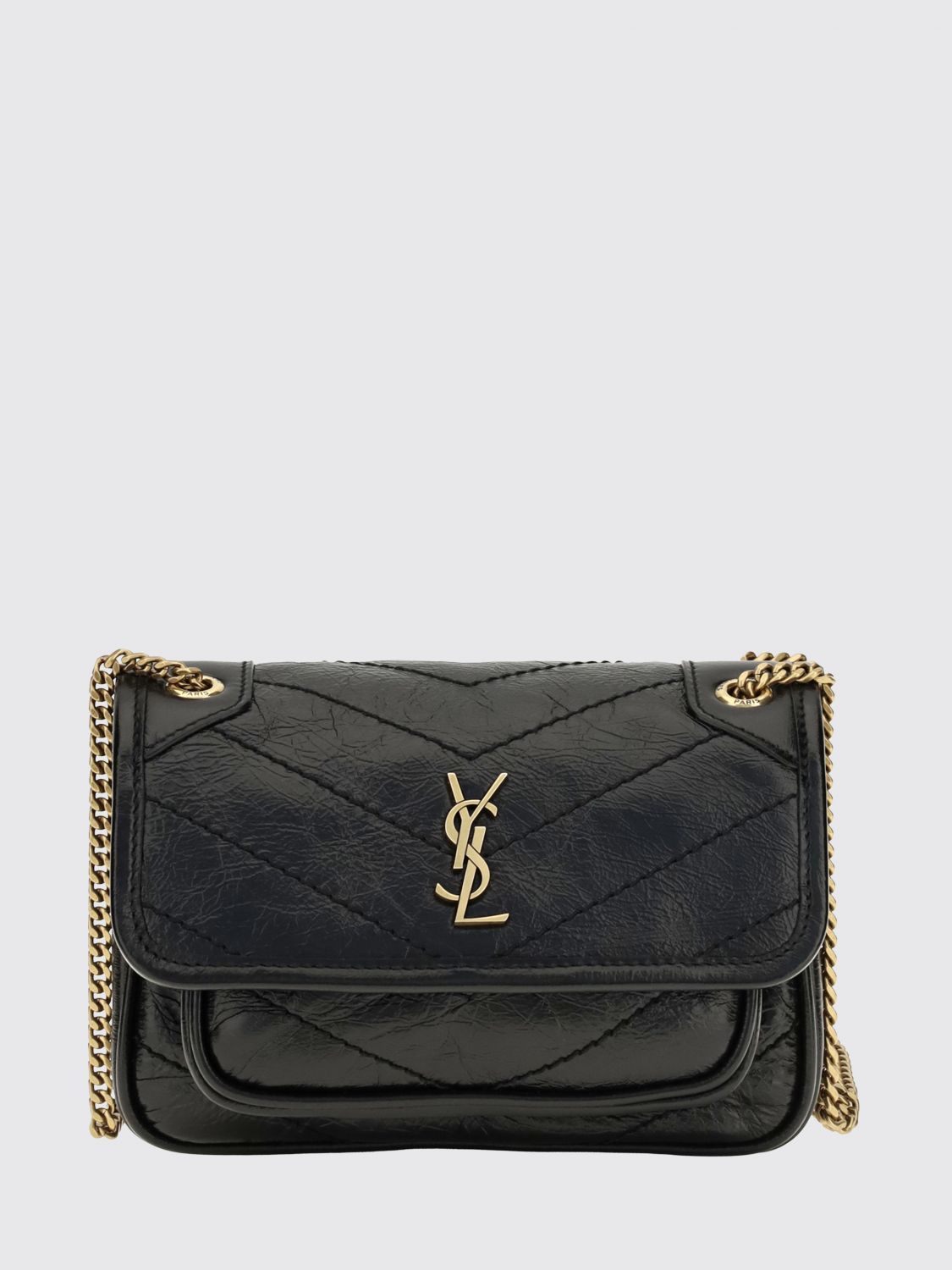 niki mini bag in quilted calf leather with ysl monogram