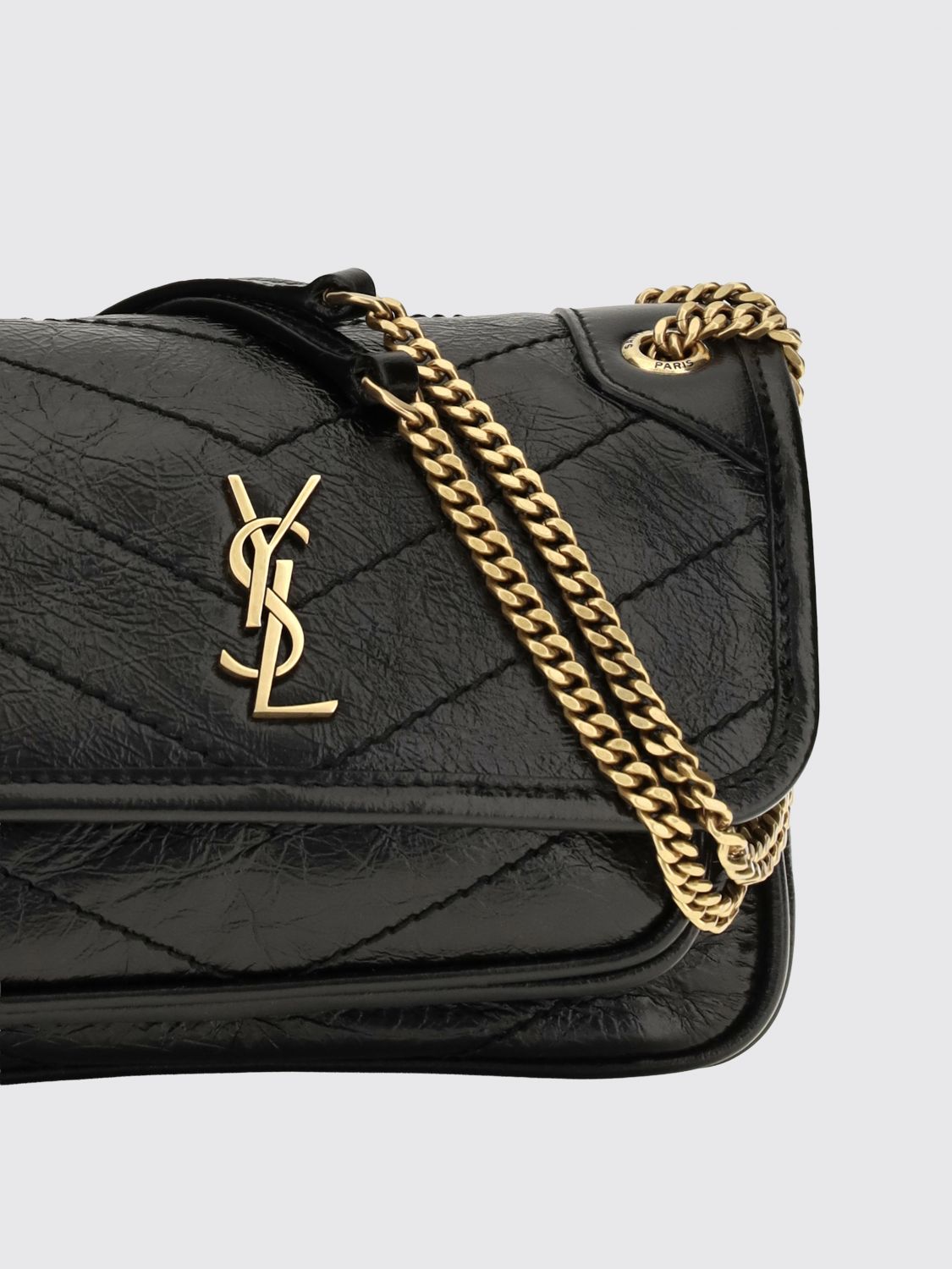 niki mini bag in quilted calf leather with ysl monogram