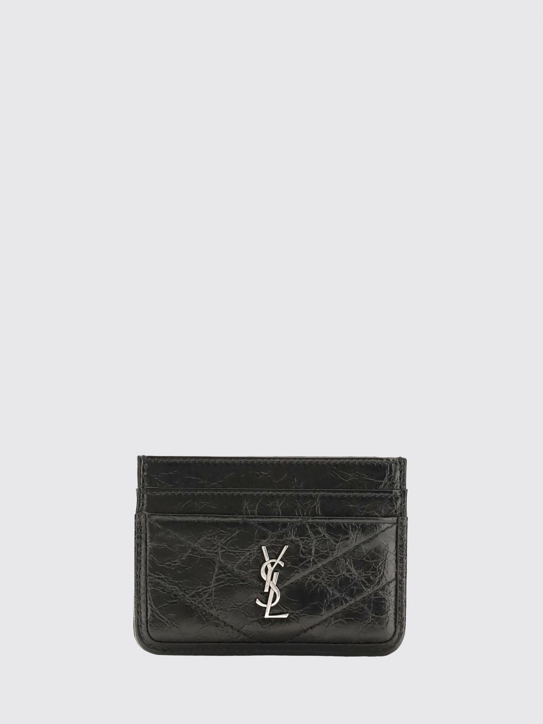 SAINT LAURENT OS niki chevron leather card holder with ysl monogram